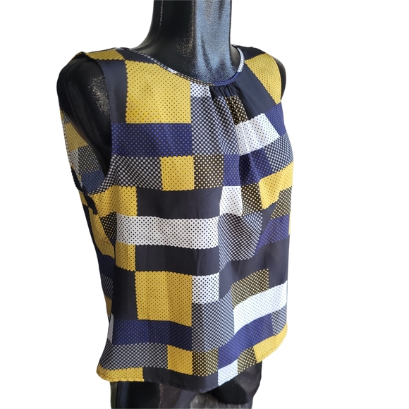 9 & Co Colorful Geometric Patterned Sleeveless Top M - Picture 2 of 6